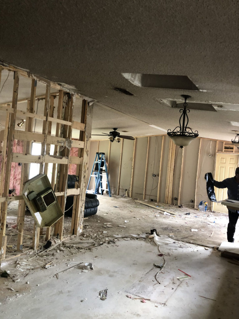 Home gutted to the studs during mold remediation