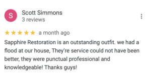 Google Review of Stone Oak Water Damage Remediation Services