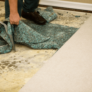 water extraction process remove water soaked carpet pad