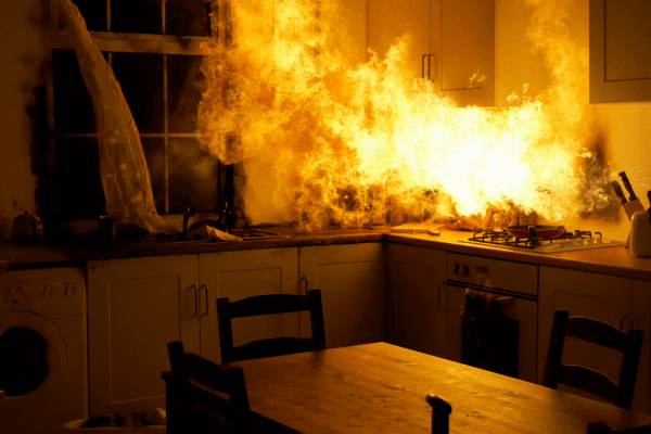 kitchen fires what to do safety