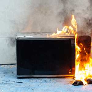 microwave burning in kitchen fire- electrical fire