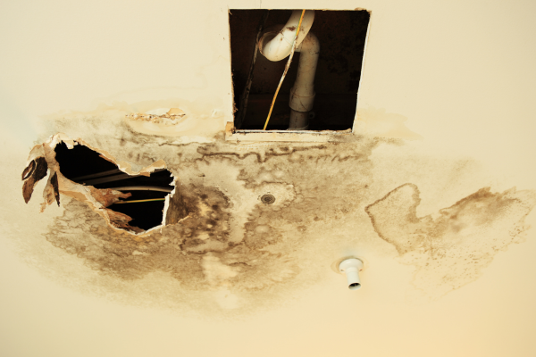 Structural damage beneath the surface from water damage